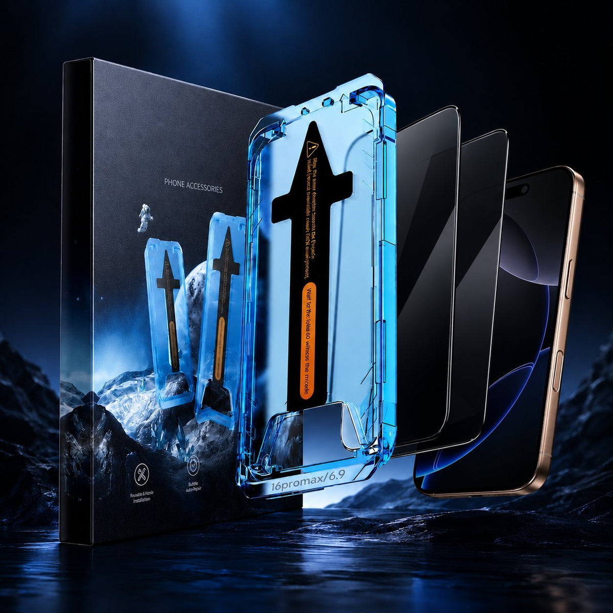 📱Military Grade Shatterproof 8K HD Auto Dust-Elimination Bubble Free Tempered Glass with Ultra Fit Tray