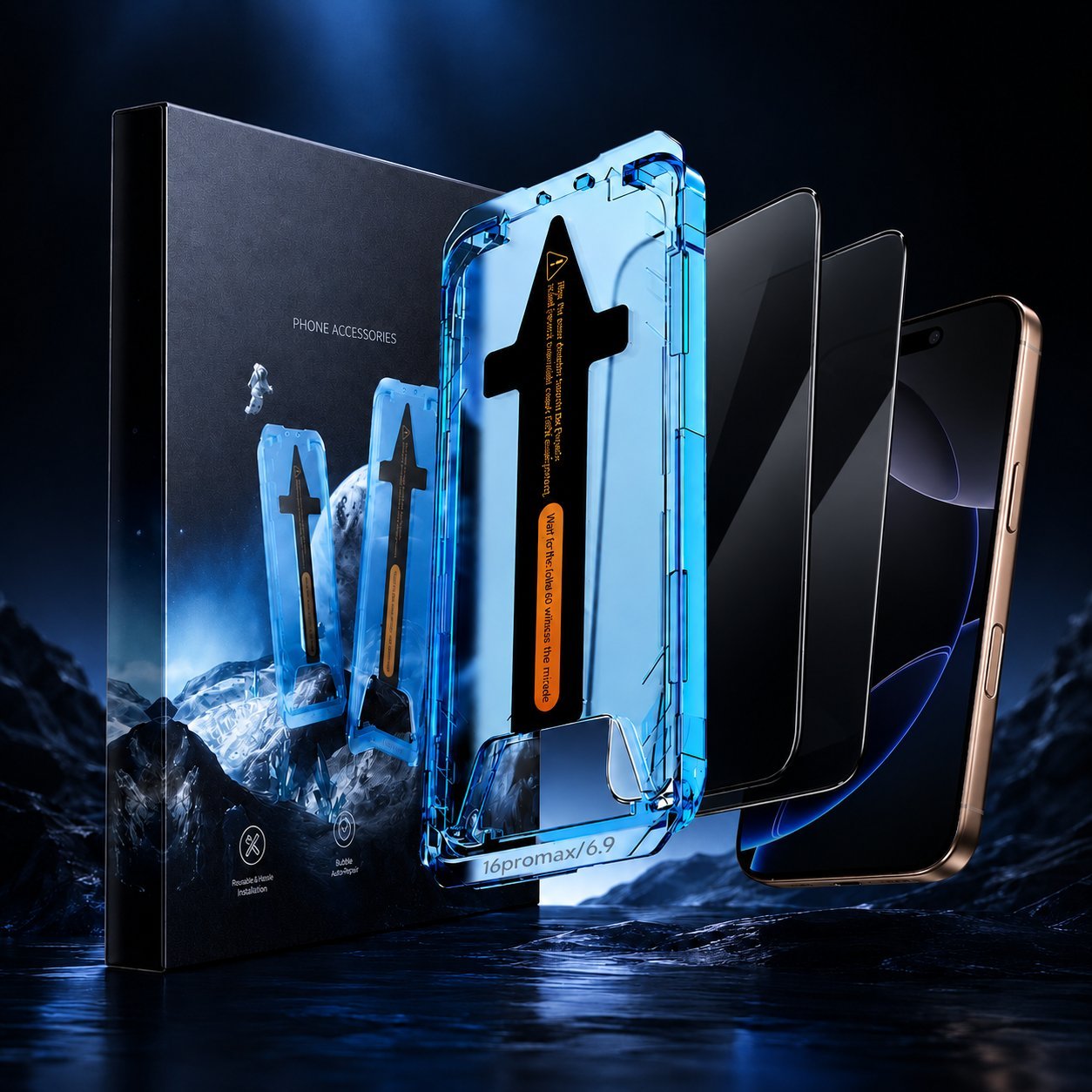 📱Military Grade Shatterproof 8K HD Auto Dust-Elimination Bubble Free Tempered Glass with Ultra Fit Tray