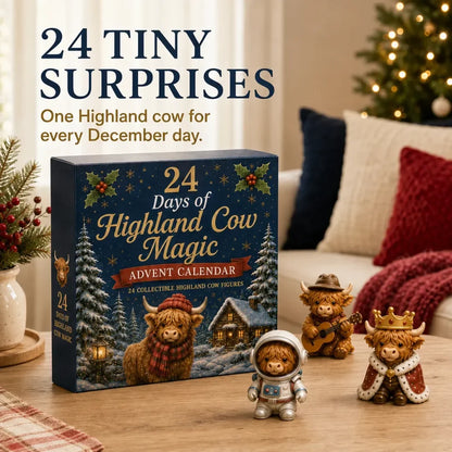 24 Days of Highland Cow Magic Advent Calendar – 24 Collectible Christmas Highland Cow Surprises