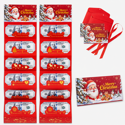 Christmas Cash Gift Envelope – 6-Slot Folding Money Holder for Holiday Gifting