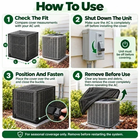 ❄️ Heavy-Duty Mesh AC Cover – All-Season Outdoor Protection