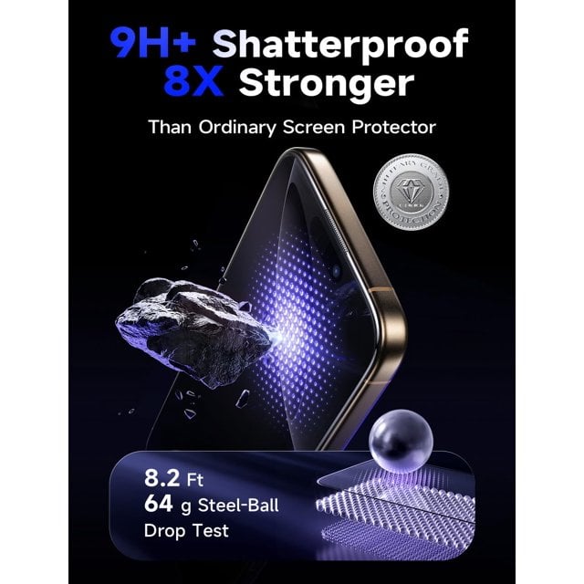 📱Military Grade Shatterproof 8K HD Auto Dust-Elimination Bubble Free Tempered Glass with Ultra Fit Tray